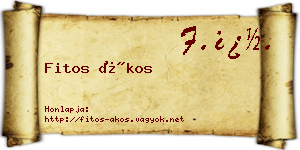 Fitos Ákos névjegykártya